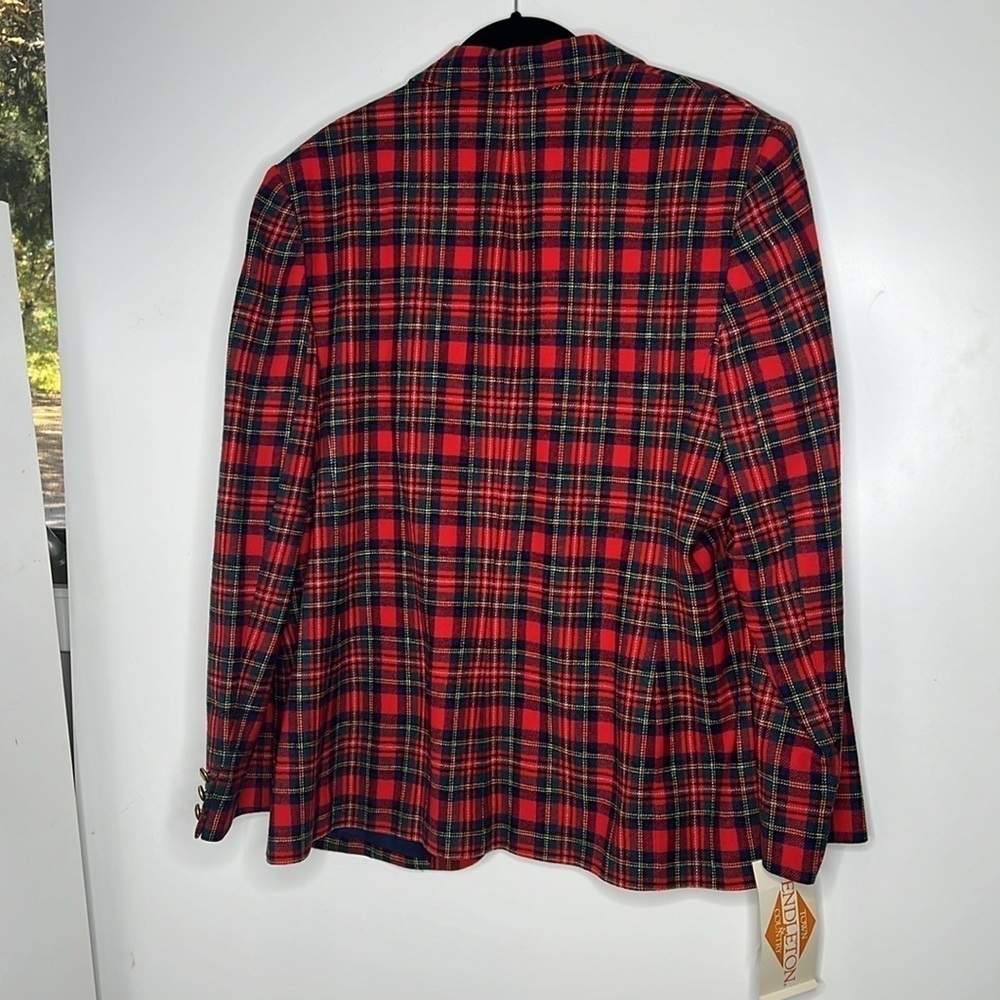 Pendleton Size 16 Wool Tartan Red Green Blue Blazer Fully Lined New with Tags - Picture 5 of 12